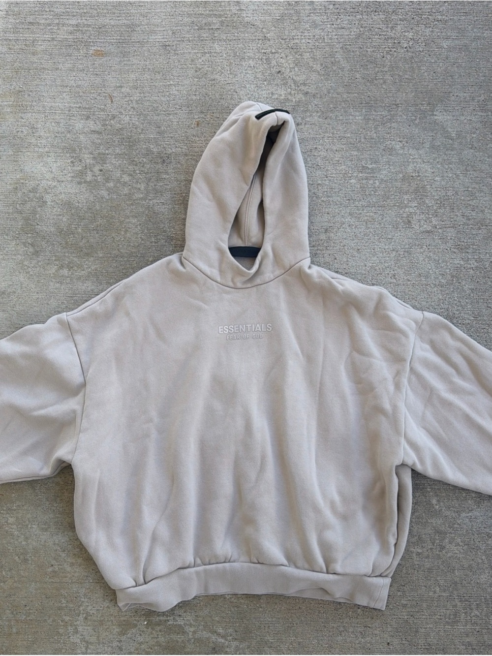 ESSENTIALS Taupe Beige Pullover Hoodie Size Medium